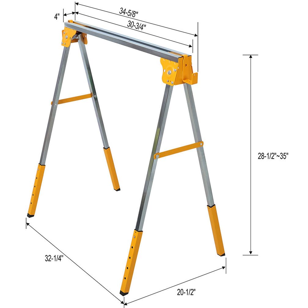 2 Pack Adjustable Steel Saw Horses Q572