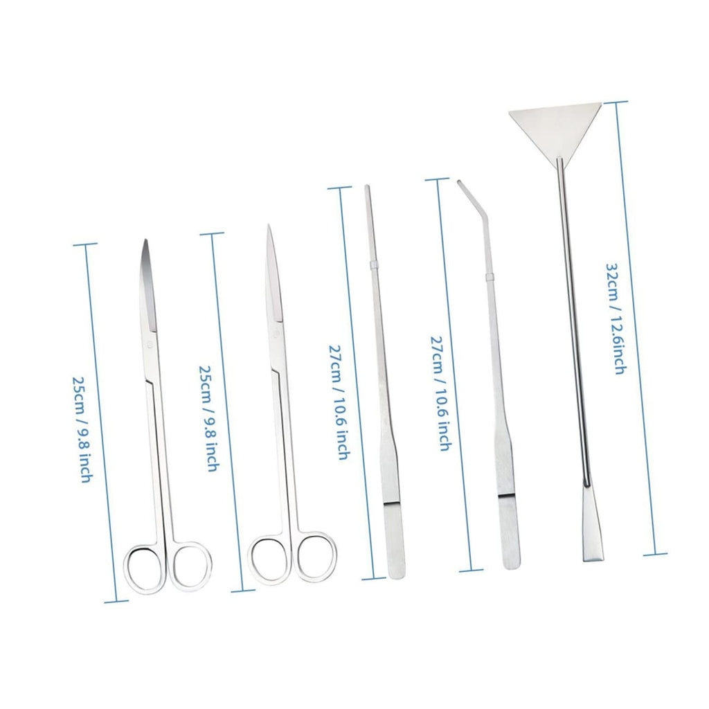 Stainless Steel Aquarium Plant Kit Tweezers Scissors and Spatula W8402