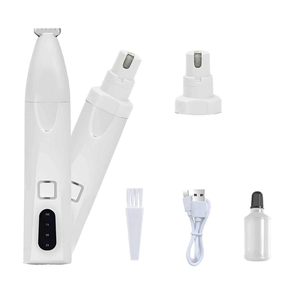 Quiet 2-in-1 Pet Hair Trimmer & Nail Grinder with LED Light C89489