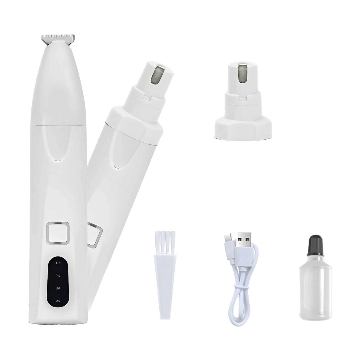 Quiet 2-in-1 Pet Hair Trimmer & Nail Grinder with LED Light C89489