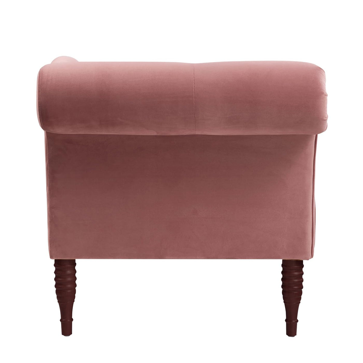 Ash Rose Pink Velvet Tufted Roll Arm Chaise Lounge R221