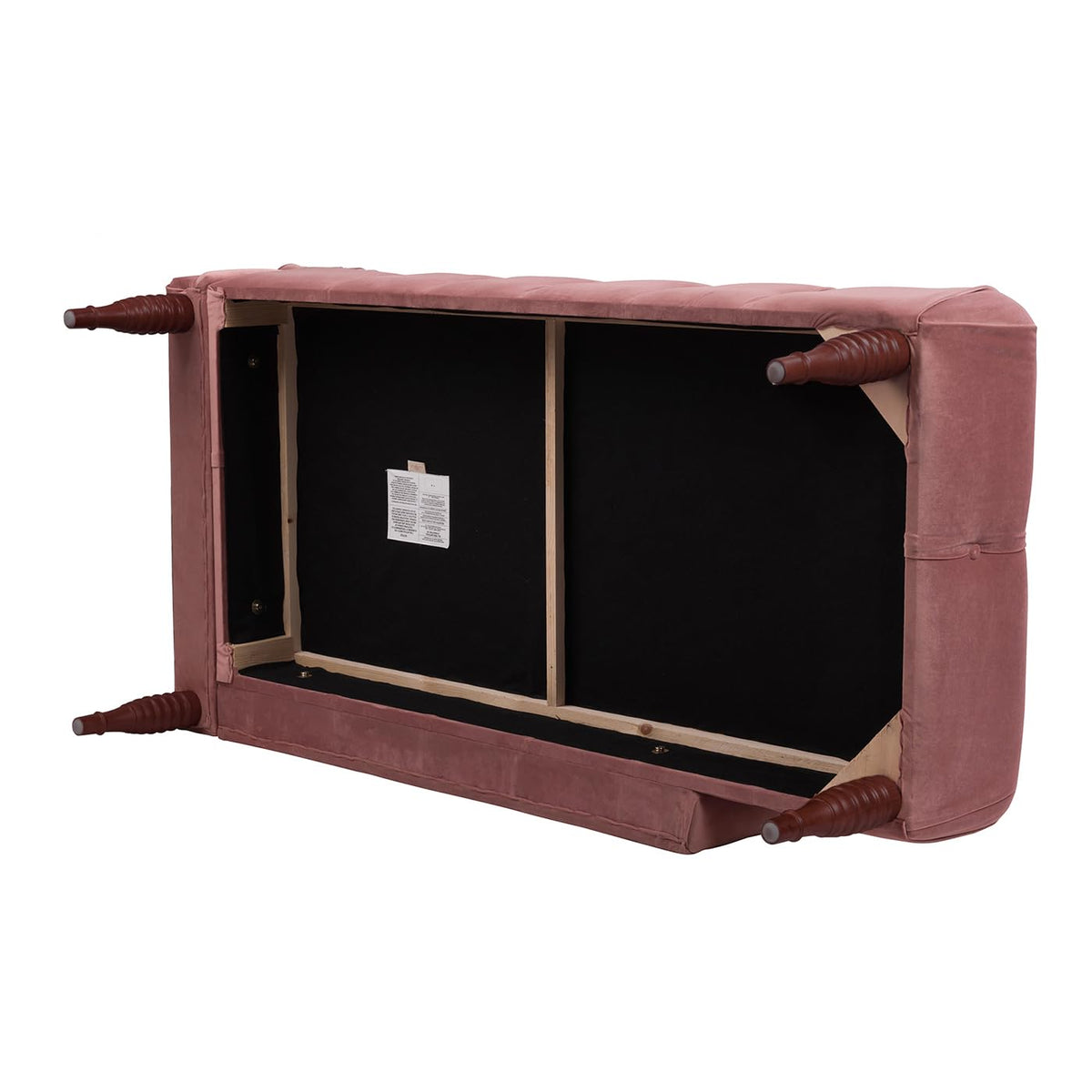 Ash Rose Pink Velvet Tufted Roll Arm Chaise Lounge R221