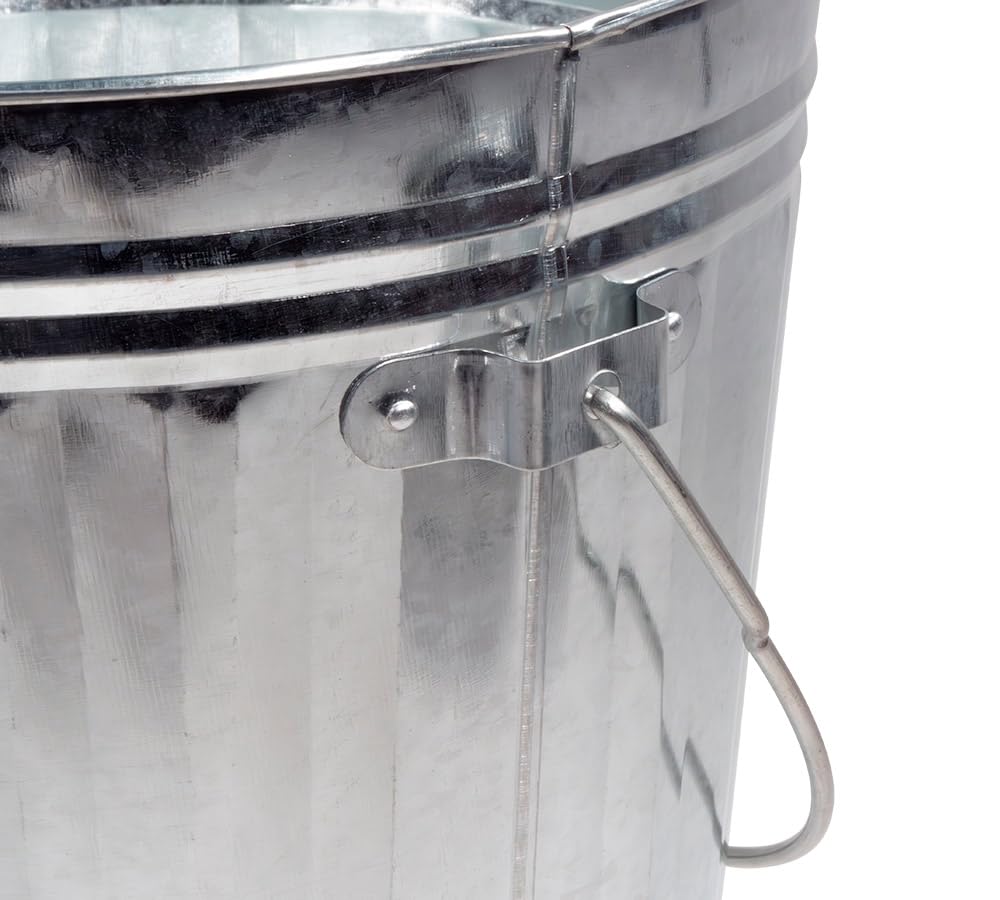 4 Gallon Galvanized Steel Trash Can with Lid O1213