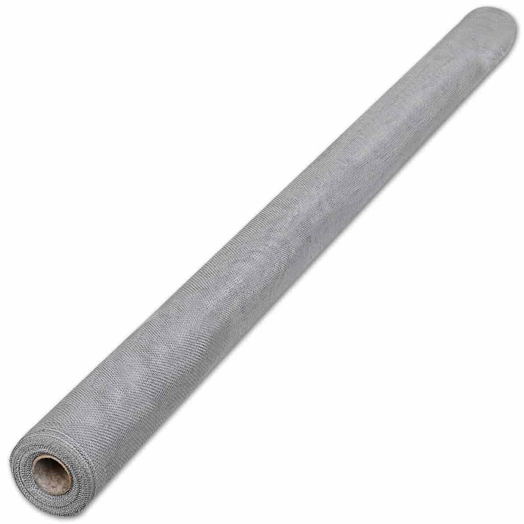 Aluminum Mesh Screen 39.4x196.9 Inch Silver W58439