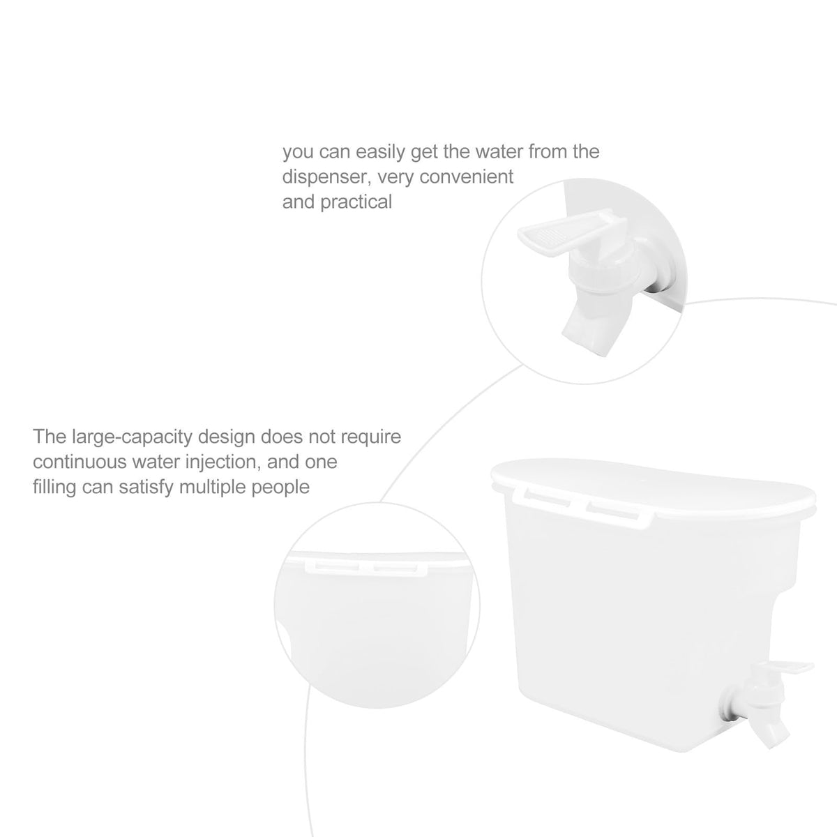 Water Jug with Faucet Large-capacity PP Pitcher H4477