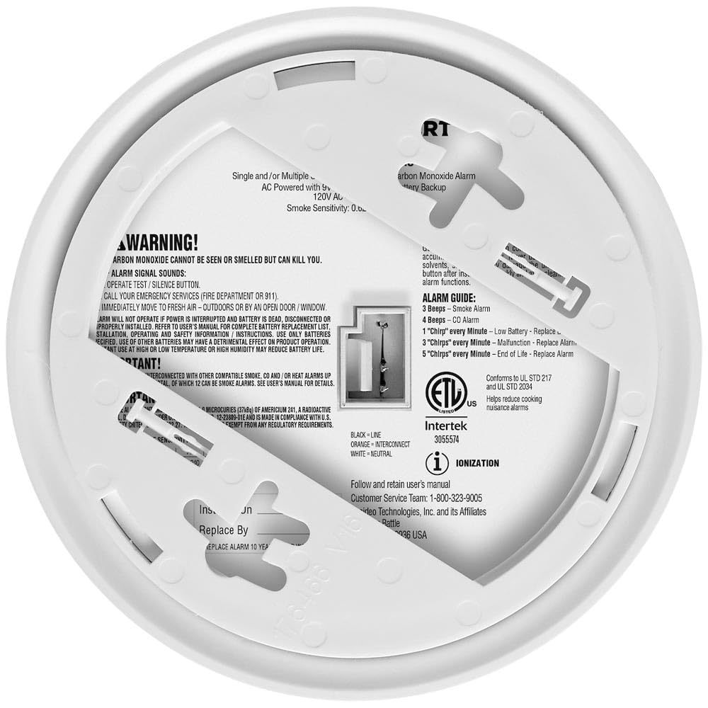 Hardwire Combination Smoke & Carbon Monoxide Alarm with Battery Backup, 5 Pack W3111