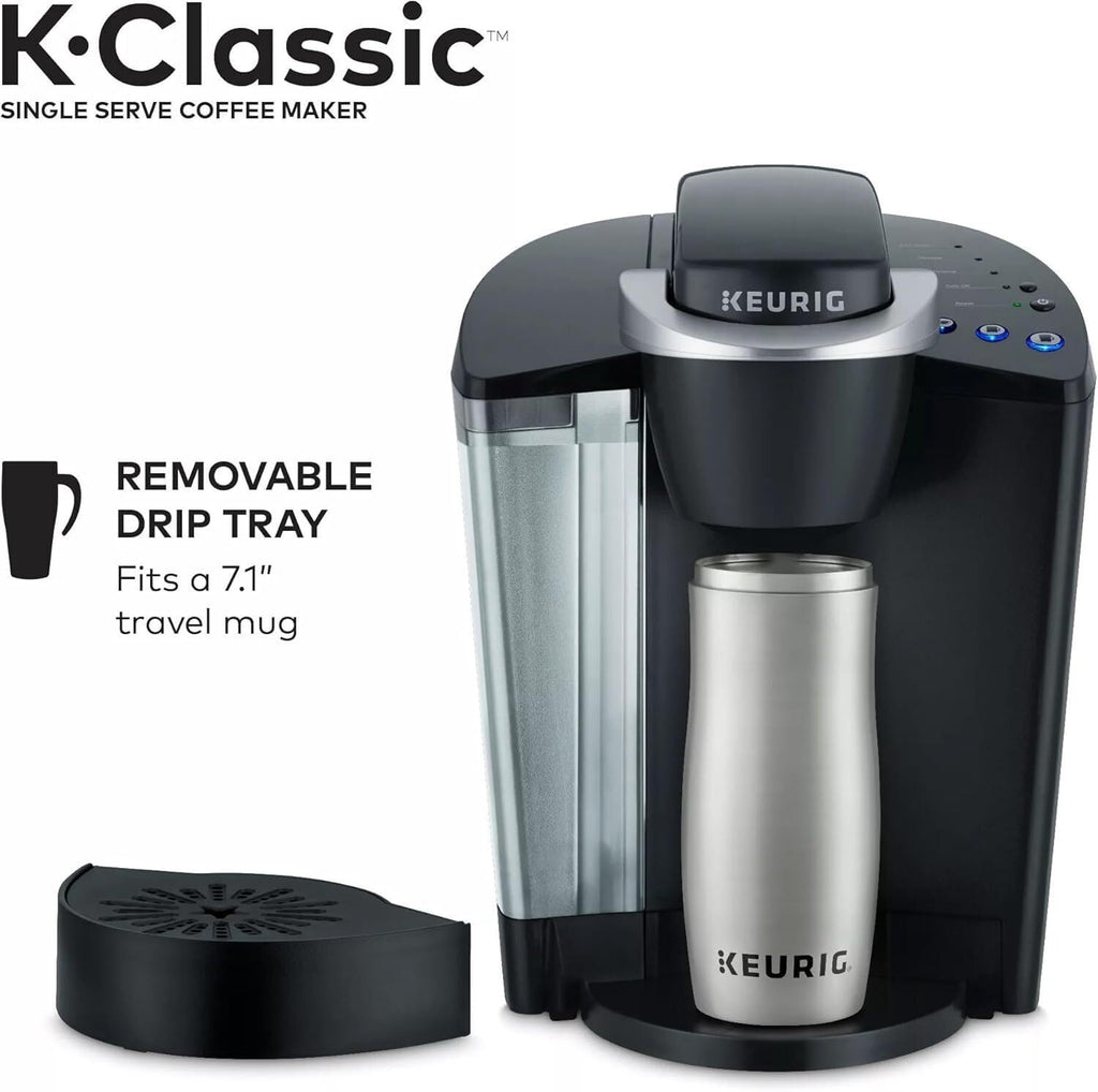Single Serve K-Cup Pod Coffee Maker, 3 Brew Sizes, 48oz Removable Reservoir, Black Y155