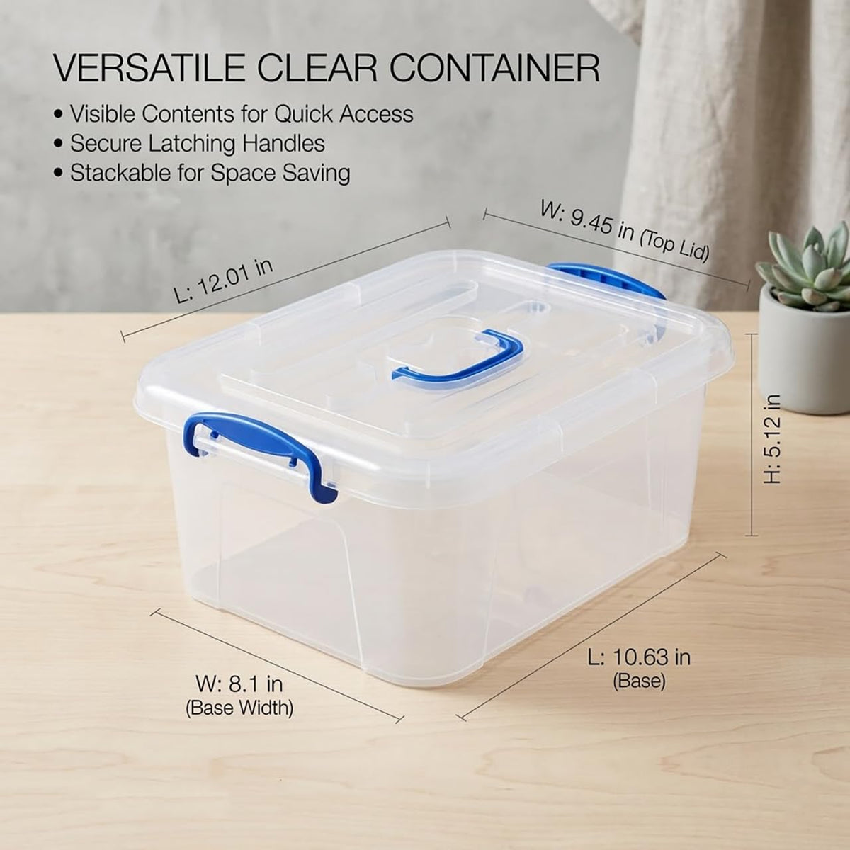 Clear 9 Quart Storage Bins with Lids 2 Pack K328143