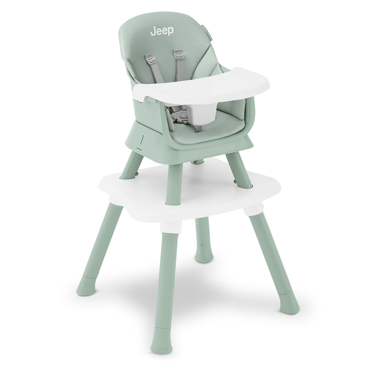 6-in-1 High Chair Converts to Stool Booster Seat Toddler Chair Activity Table and Desk and Chair Sage Green N8679