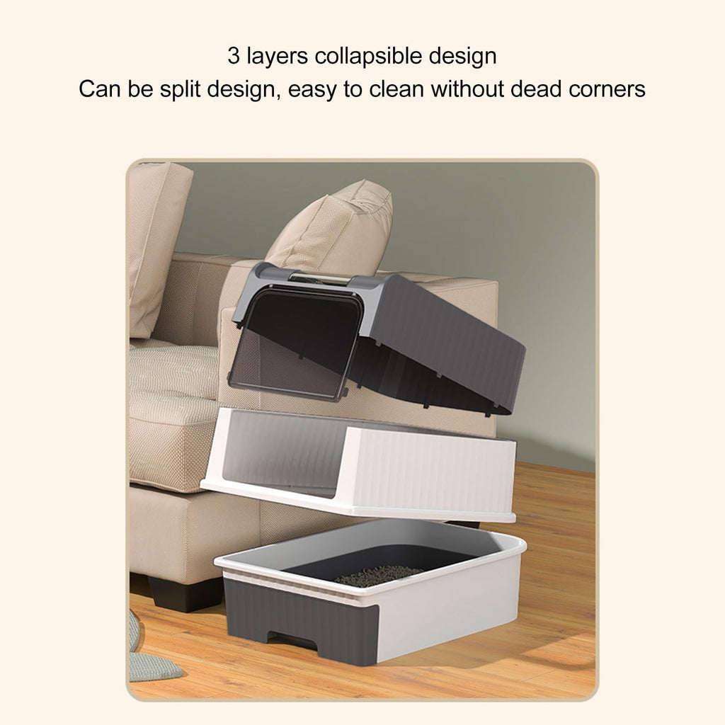Enclosed Cat Litter Box with Lid and Scoop Q18234