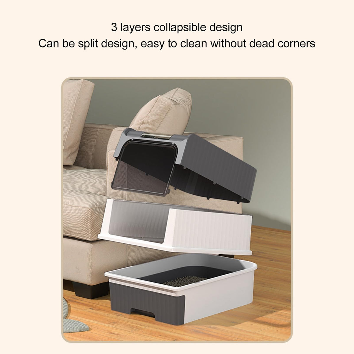 Enclosed Cat Litter Box with Lid and Scoop Q18234