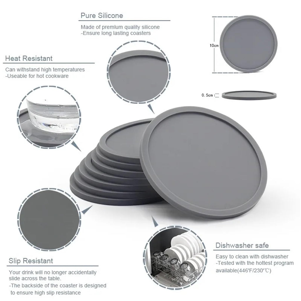 Black Silicone Coasters Set of 32 N109