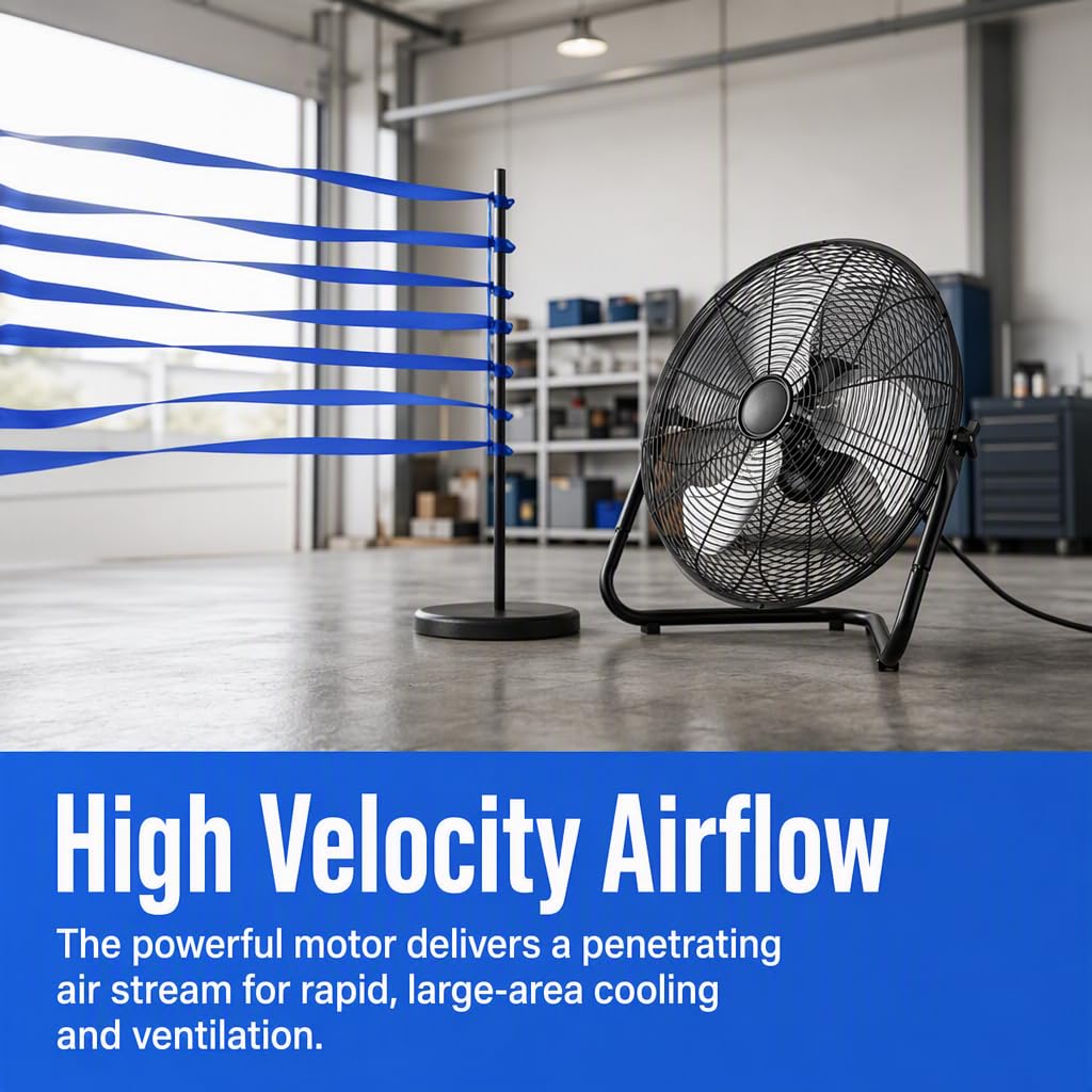 20" 3-Speed Metal Floor Fan 4-Pack D1614