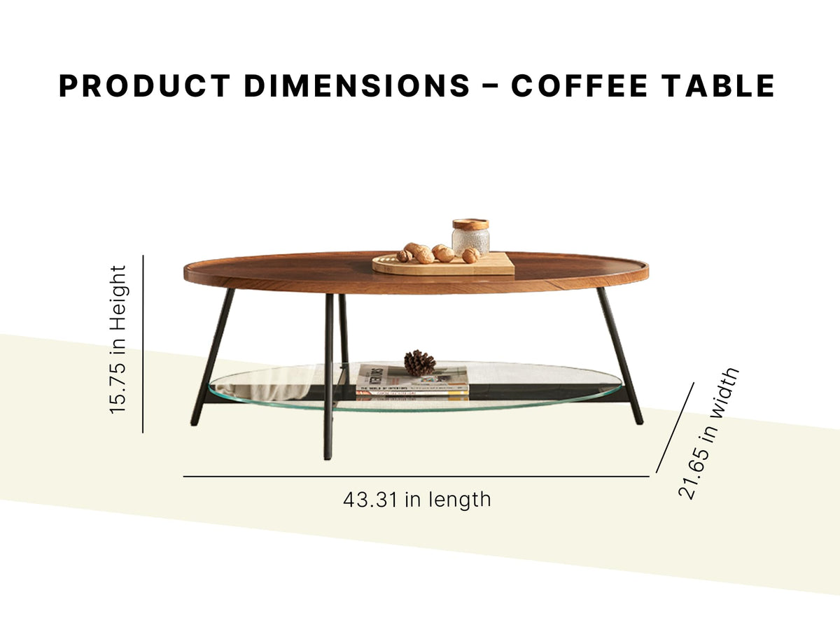Black Walnut Glass Coffee Table O11775