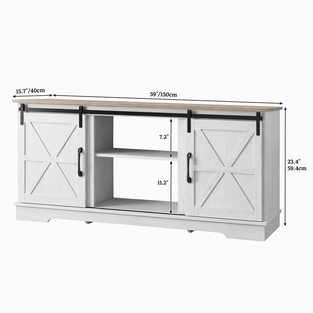 White Grey Wash TV Stand H3607