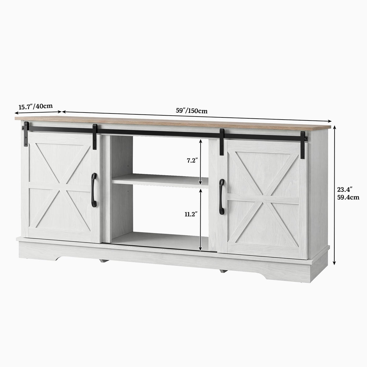 White Grey Wash TV Stand H3607