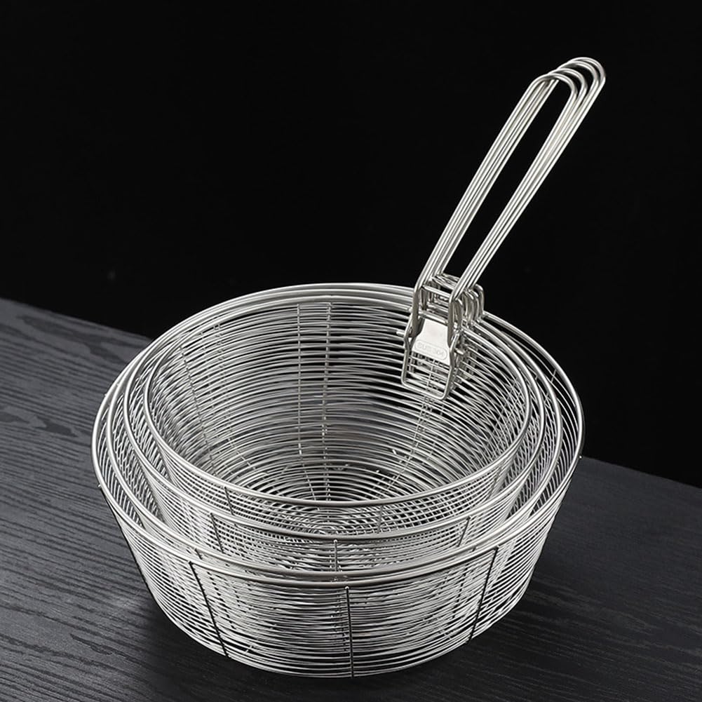Stainless Steel Deep Fryer Basket with Detachable Handle 9 Inch M95476