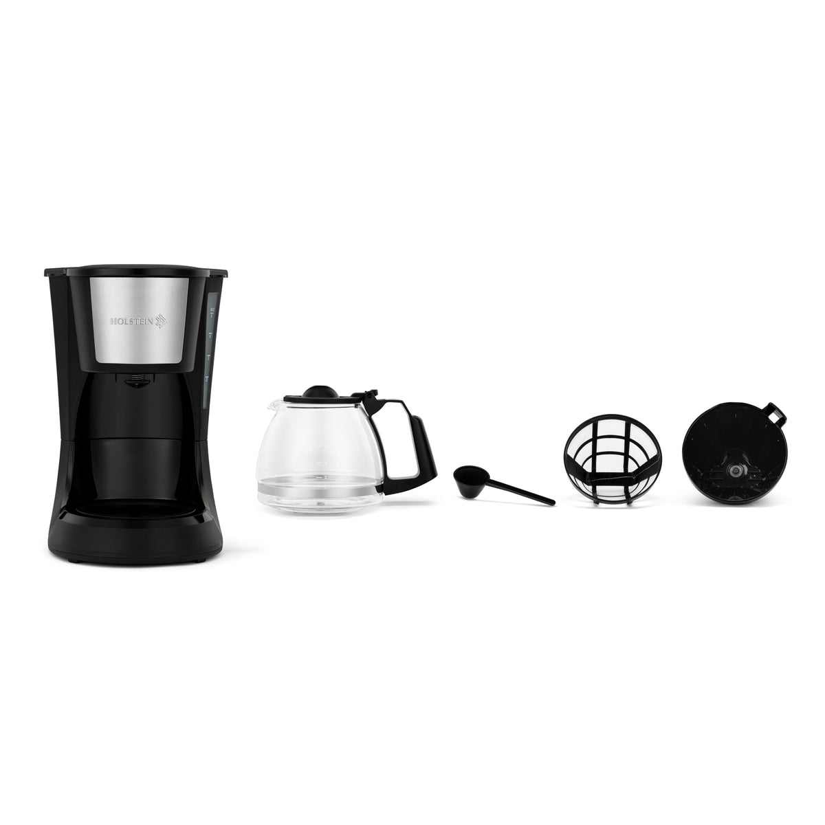 5 Cup Drip Coffee Maker with Glass Carafe Black J93816