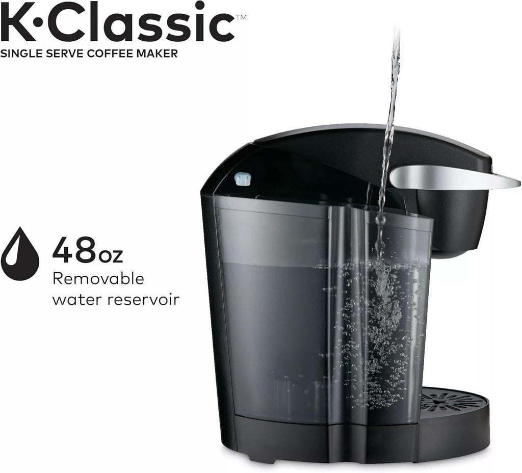 Single Serve K-Cup Pod Coffee Maker, 3 Brew Sizes, 48oz Removable Reservoir, Black Y155