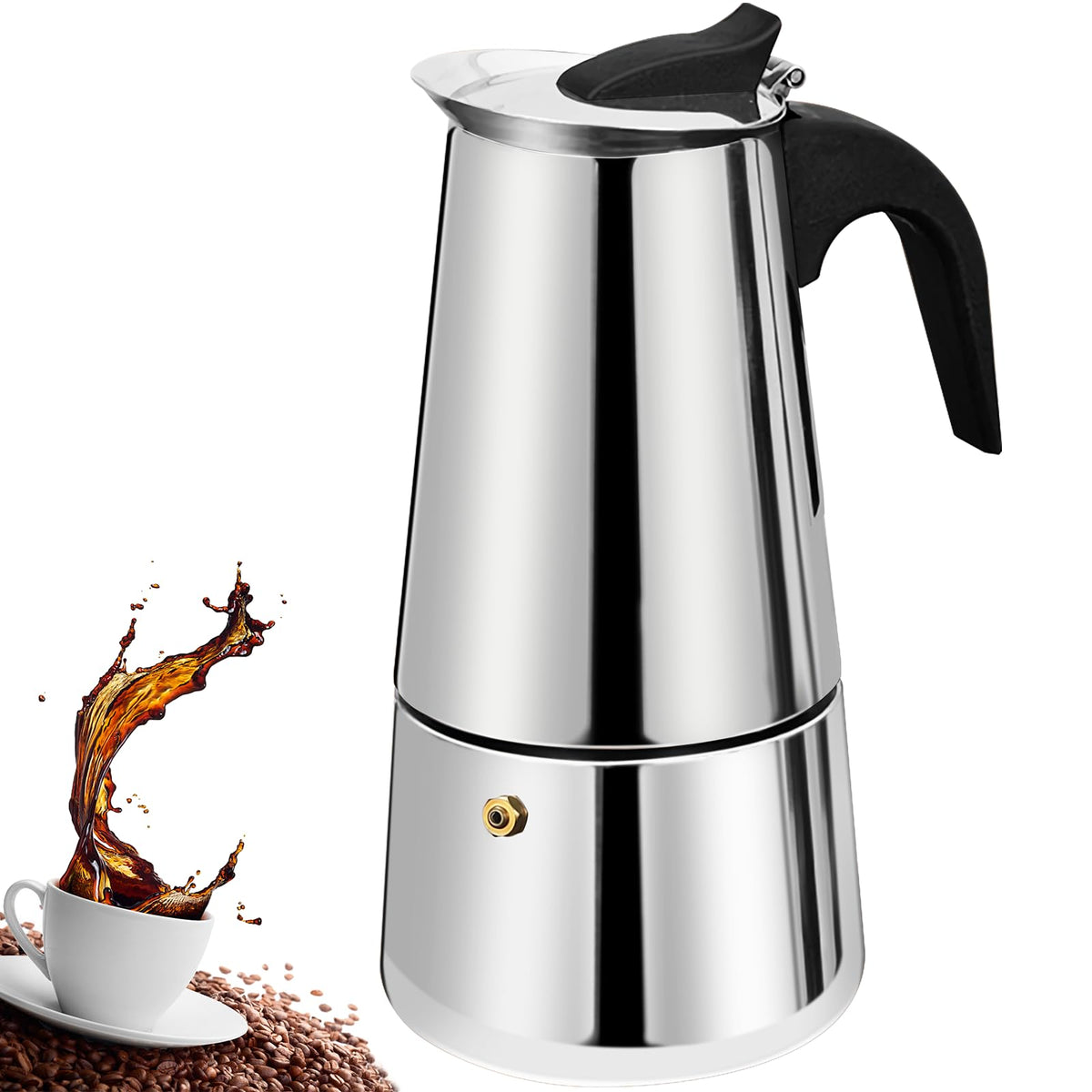 12 Cup Stainless Steel Stovetop Espresso Moka Pot 600ml D33190