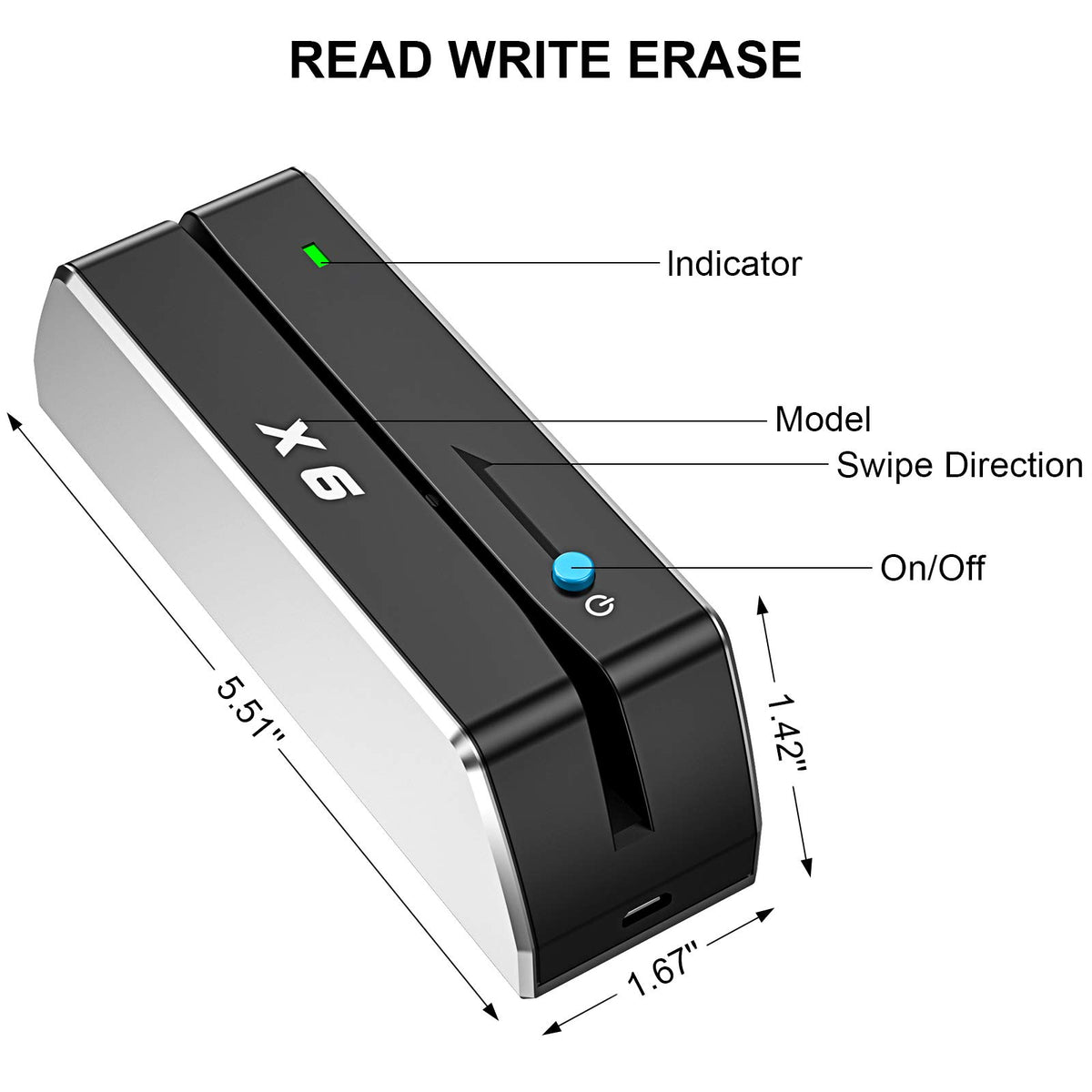 Magnetic Card Reader Writer USB 3 Tracks F8609
