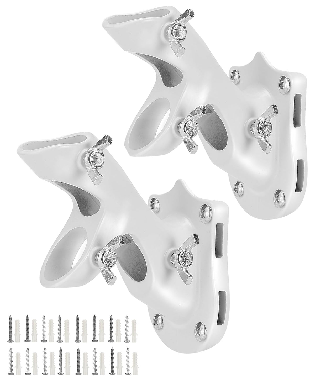 White Adjustable Flag Pole Holder 2 Pack O803980