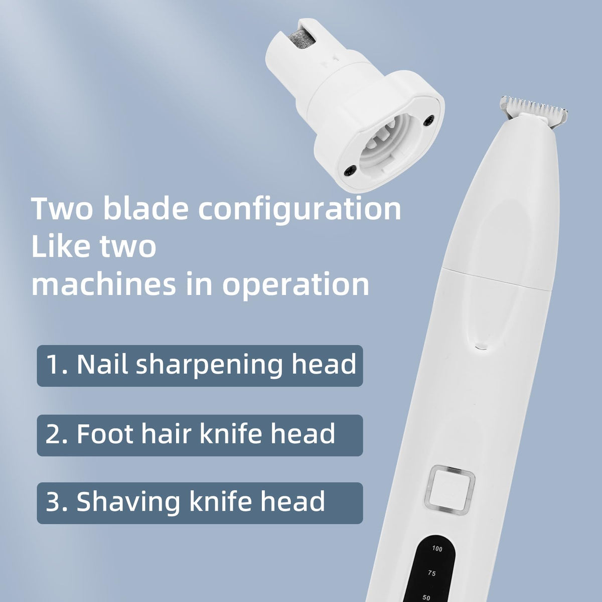 Quiet 2-in-1 Pet Hair Trimmer & Nail Grinder with LED Light C89489