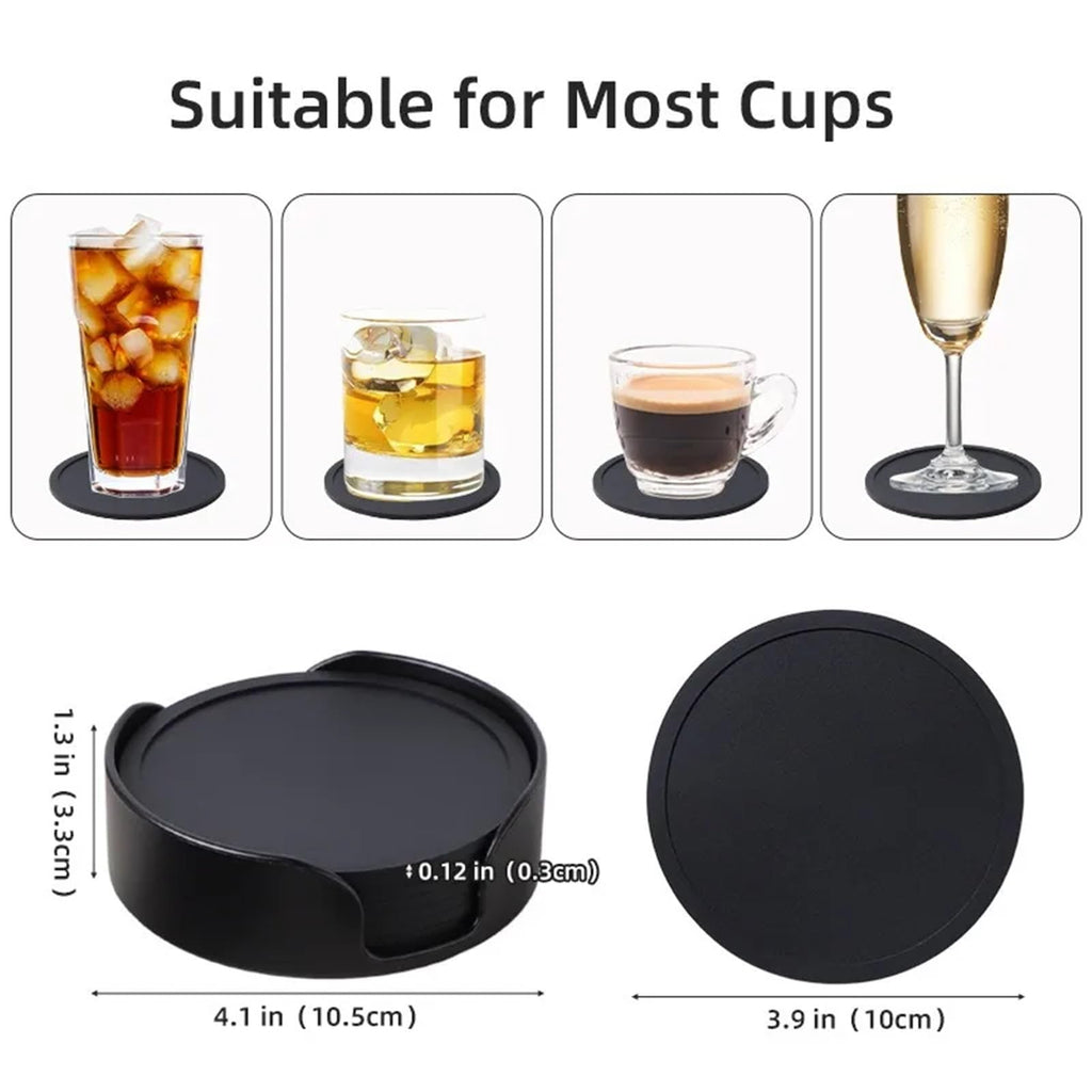 Black Silicone Coasters Set of 32 N109