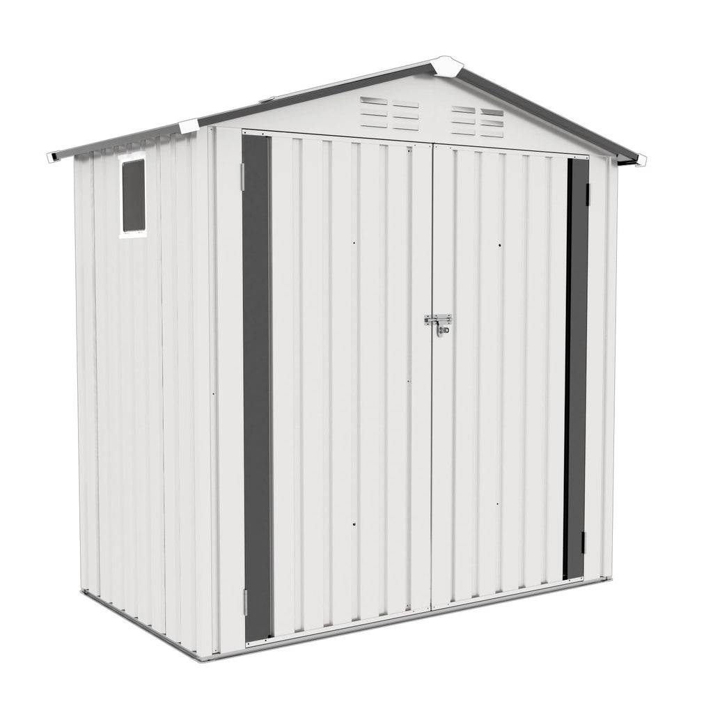 6x3.6FT Metal Outdoor Storage Shed with Lockable Door and Clear Window C49224