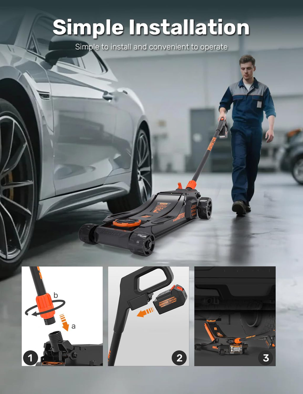 3 Ton Low Profile Steel Electric Floor Jack A31770