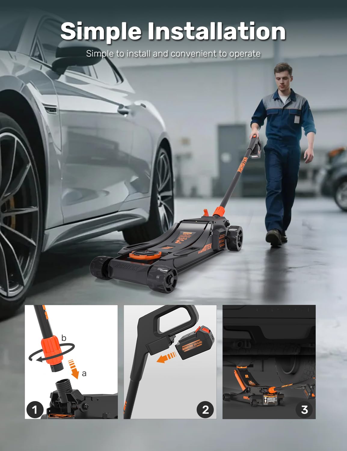 3 Ton Low Profile Steel Electric Floor Jack A31770