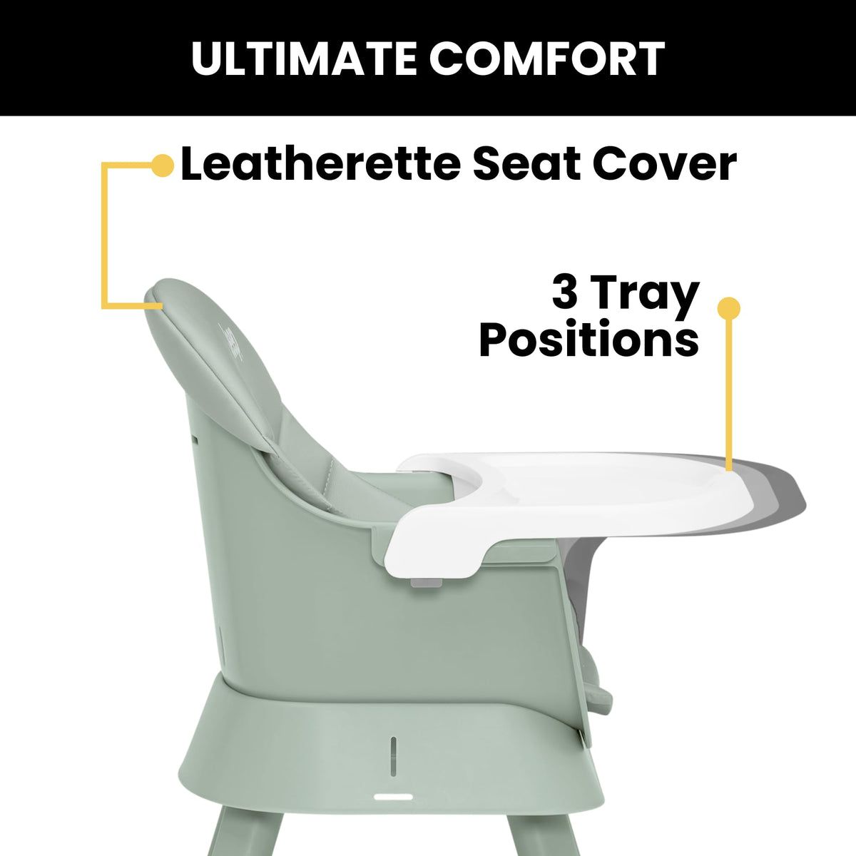 6-in-1 High Chair Converts to Stool Booster Seat Toddler Chair Activity Table and Desk and Chair Sage Green N8679
