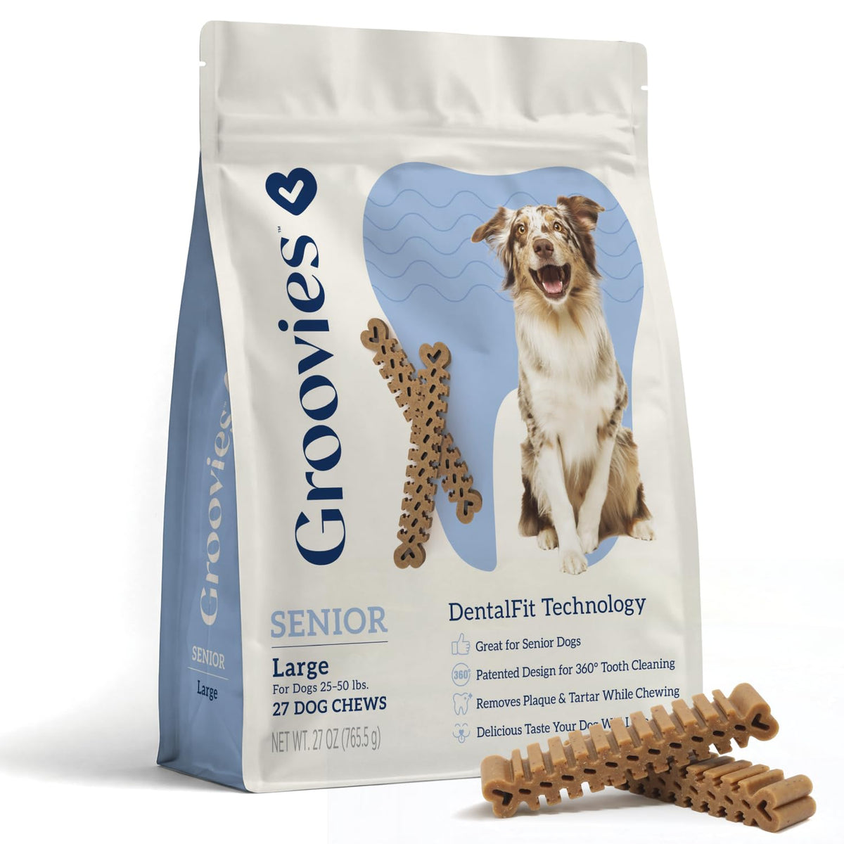 Large Dog Dental Chews, 25-50 lbs, 27Ct O69773