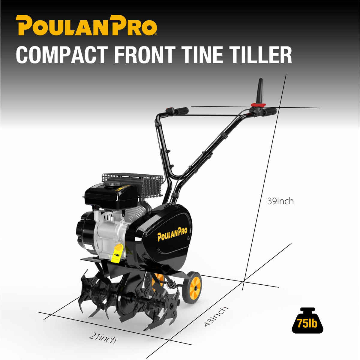 2 in 1 Gas Tiller Cultivator with 79 cc Engine and Adjustable Tilling Width U9227
