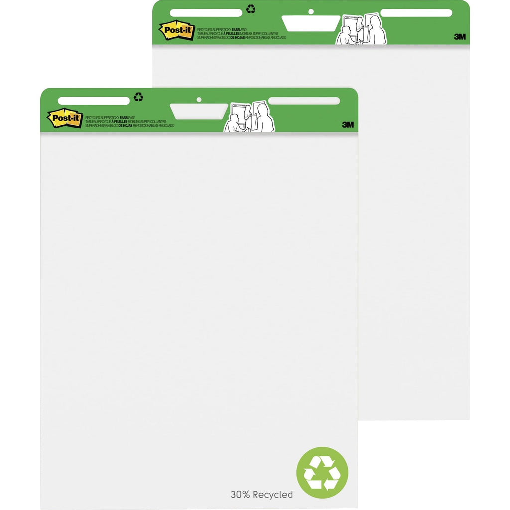 Super Sticky Easel Pads 25" x 30" White Pack Of 2 I946585