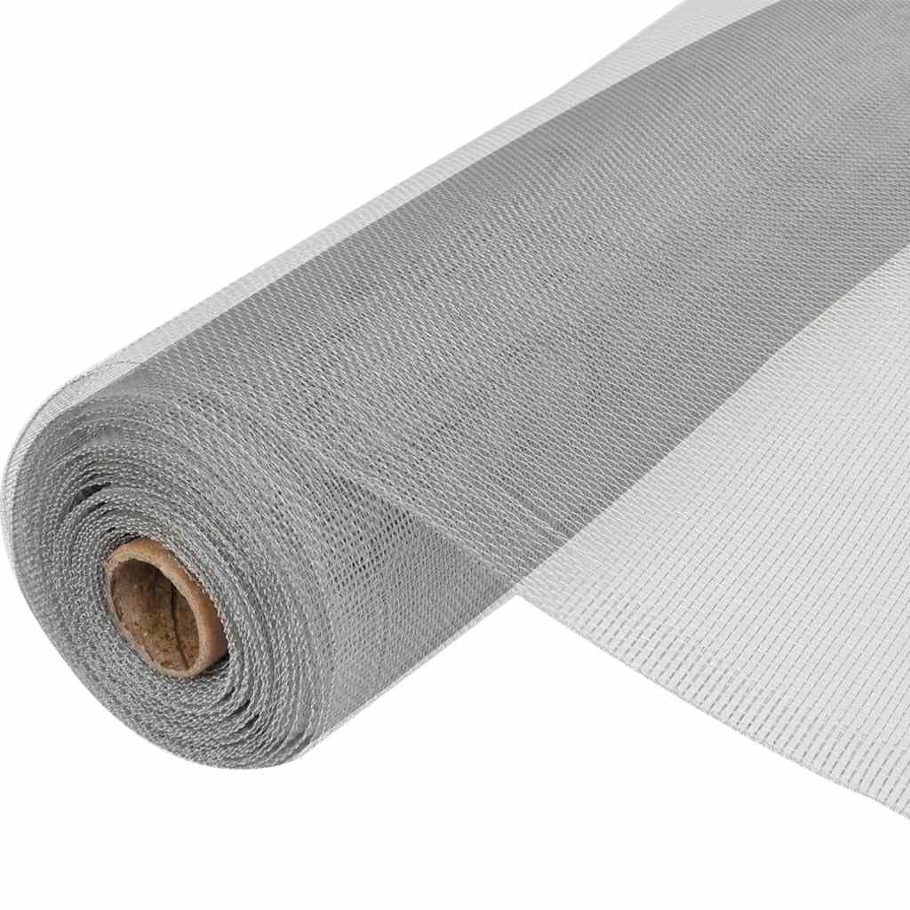 Aluminum Mesh Screen 39.4x196.9 Inch Silver W58439