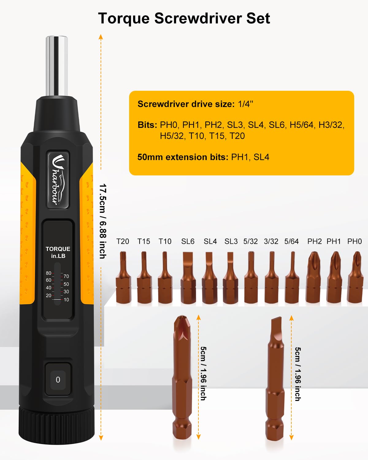 10-80 in.lb Torque Screwdriver Set U7226