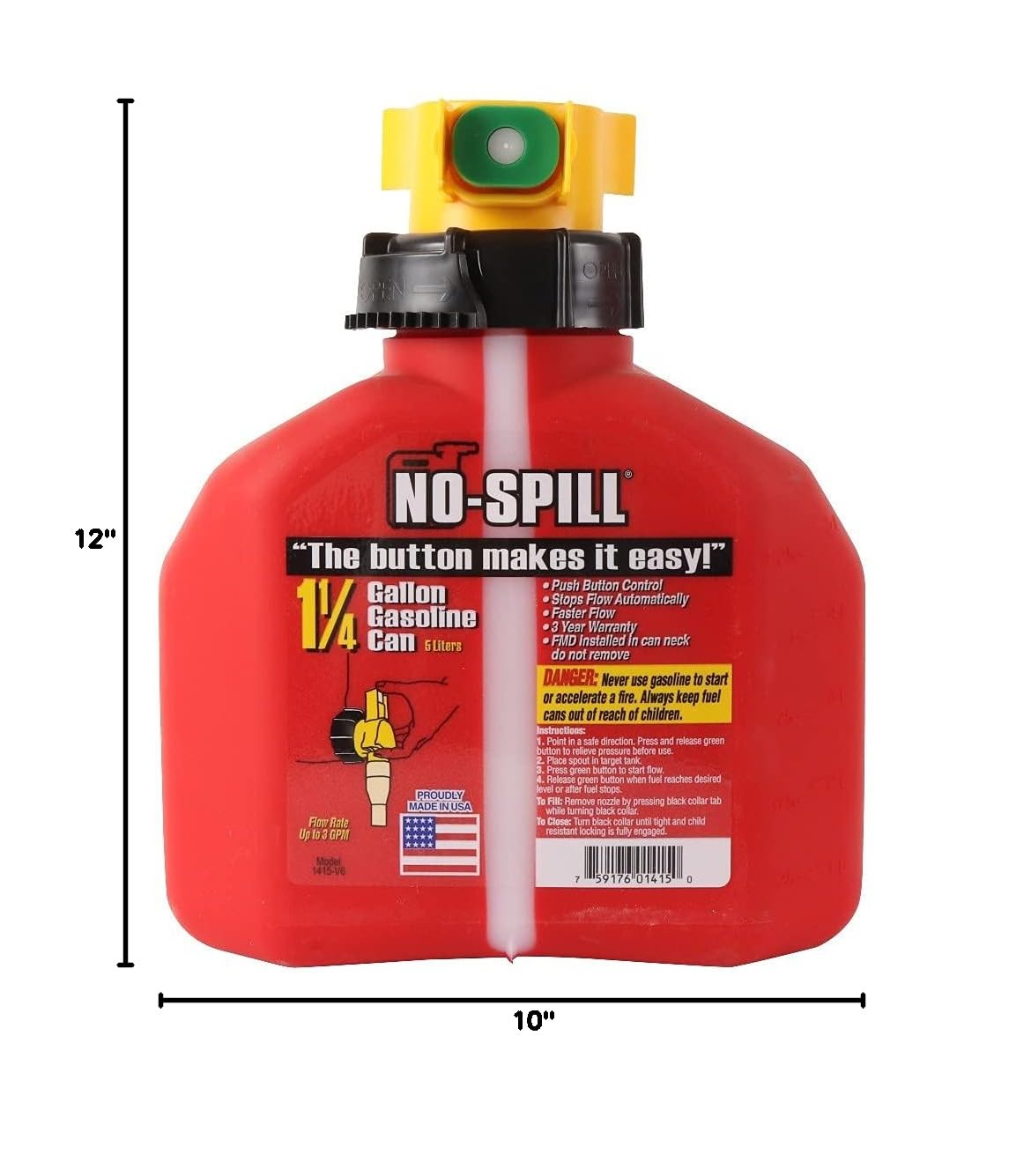 1.25 Gallon Gasoline Gas Can L2436