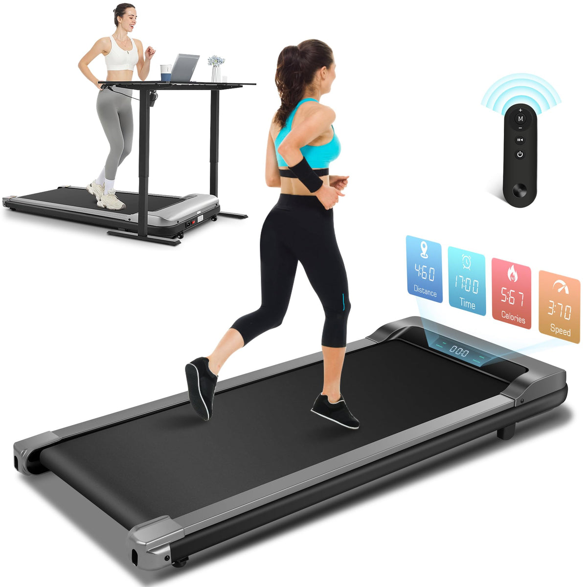 3 in 1 Under Desk Treadmill 2.5 HP Portable Z2726