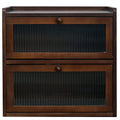 Double 2 Layer Wooden Bread Box with Acrylic Window Y966