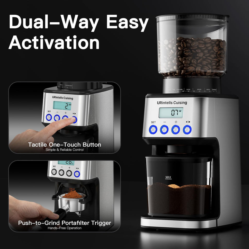 Silver Conical Burr Coffee Grinder Y60575