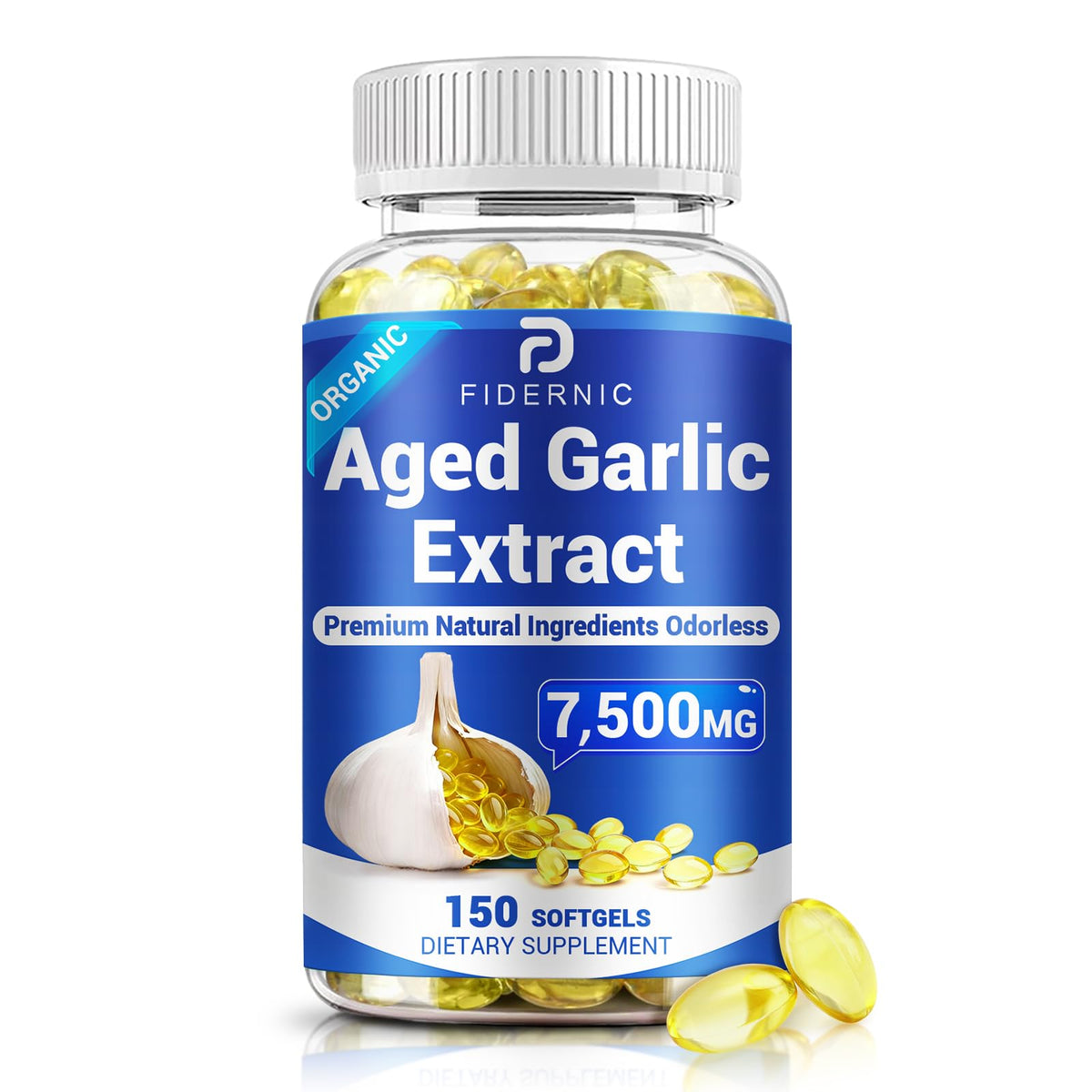 Odorless Organic Garlic Supplement 150 Softgels X90303