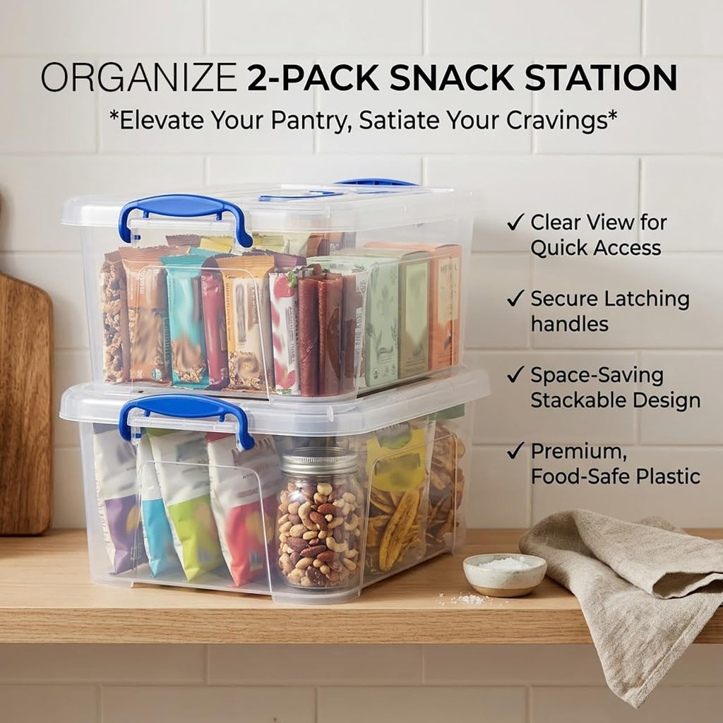 Clear 9 Quart Storage Bins with Lids 2 Pack K328143