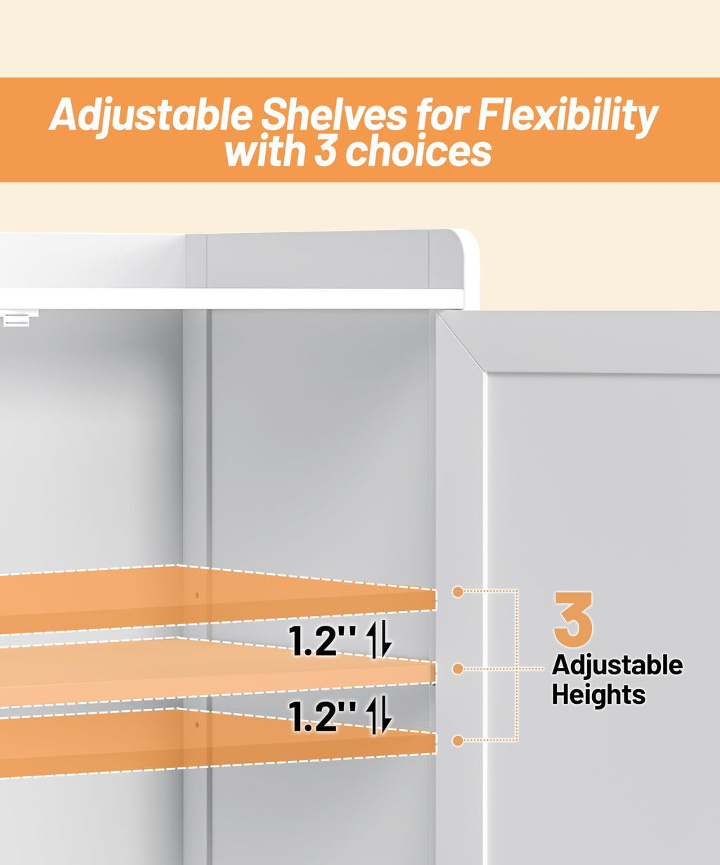 60.2''H Tall Bathroom Storage Cabinet with 6 Door S59381