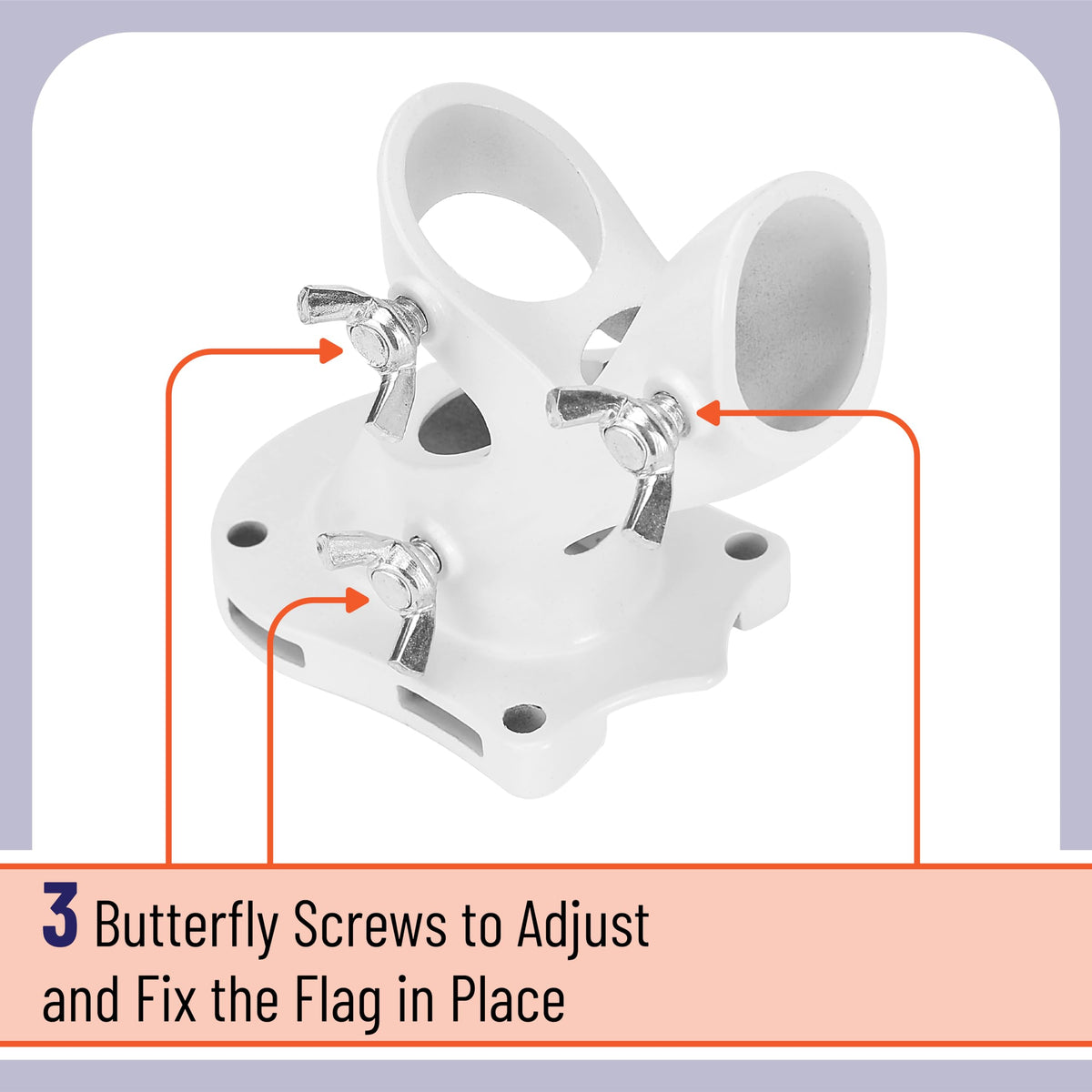 White Adjustable Flag Pole Holder 2 Pack O803980