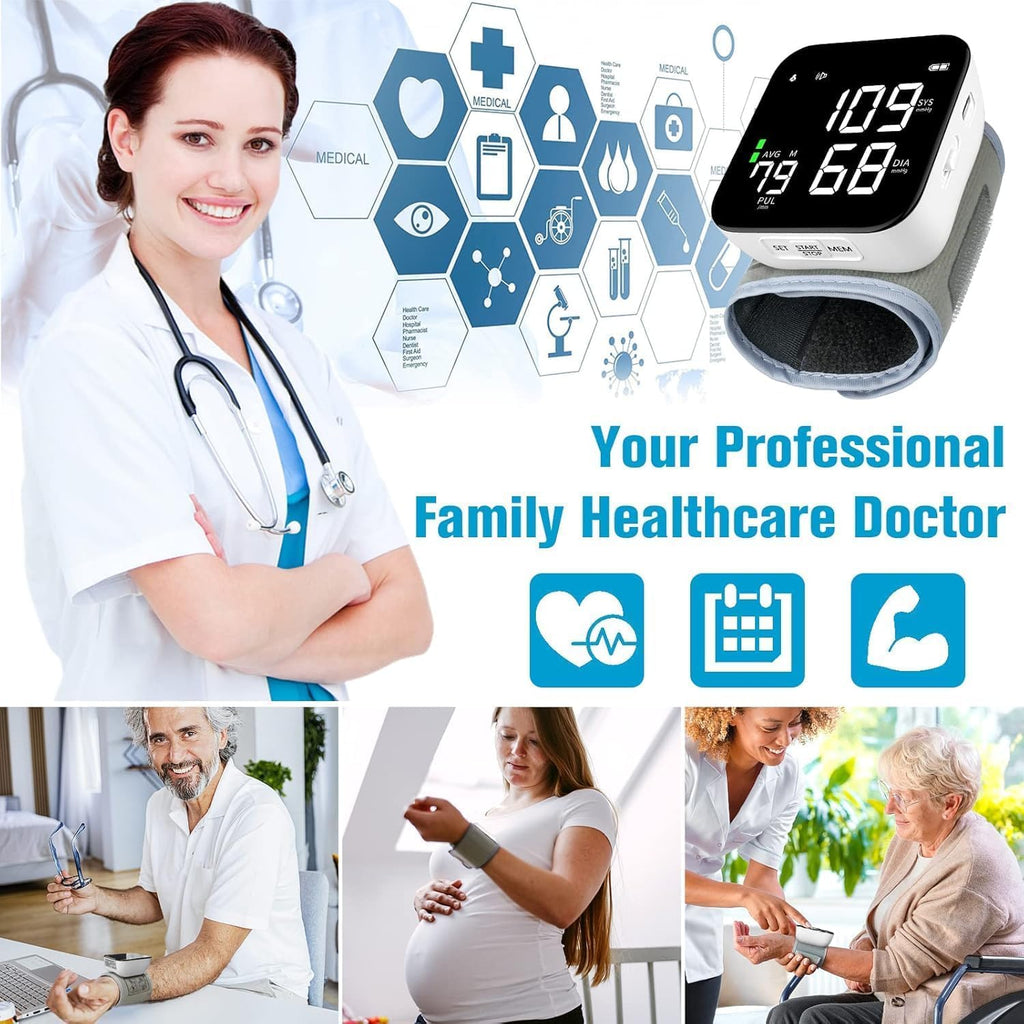 Wrist Blood Pressure Monitor with 90X2 Readings Memory D935184