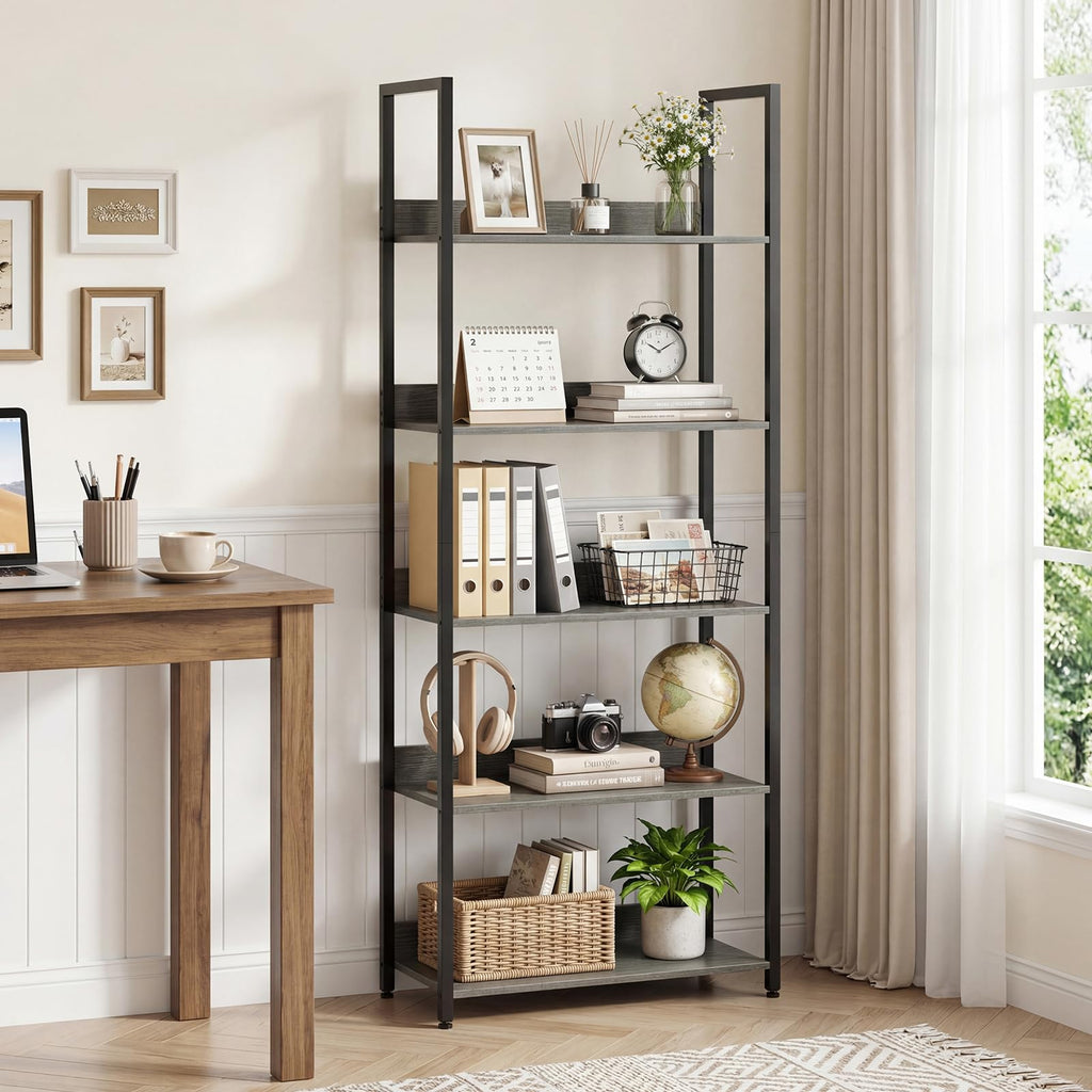 5-Tier Wooden Bookshelf Set of 2 F155344