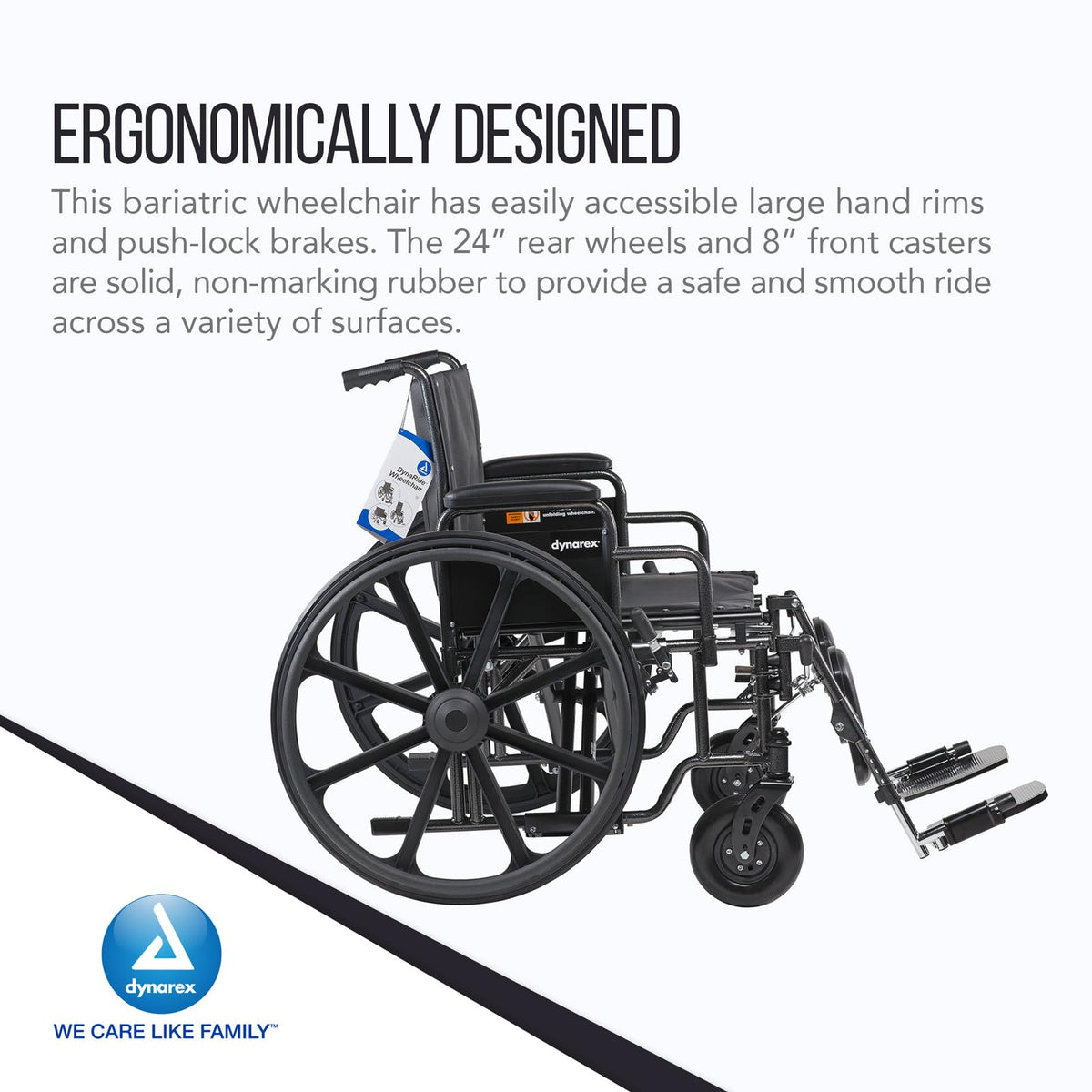 Heavy Duty Wheelchair with Detachable Desk Arms Z7663