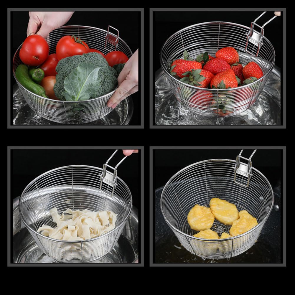 Stainless Steel Deep Fryer Basket with Detachable Handle 9 Inch M95476