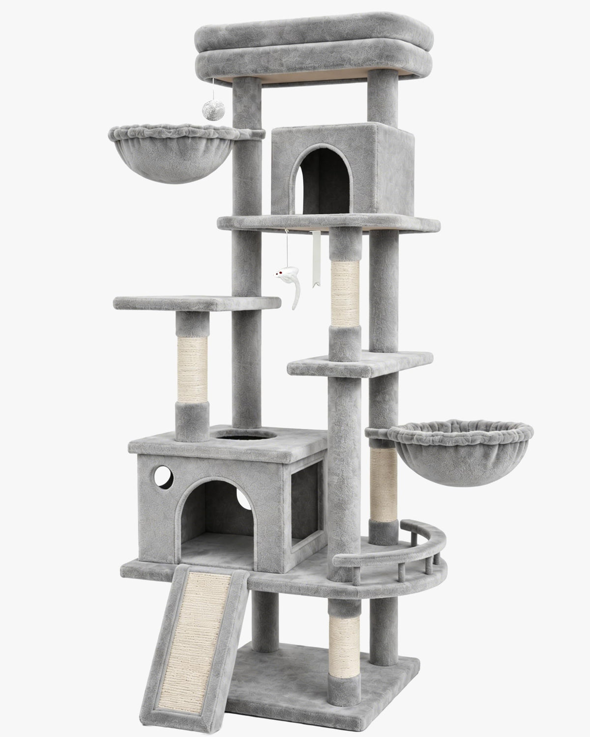 70 Inch Cat Tree with Scratching Post and Hammock H9452